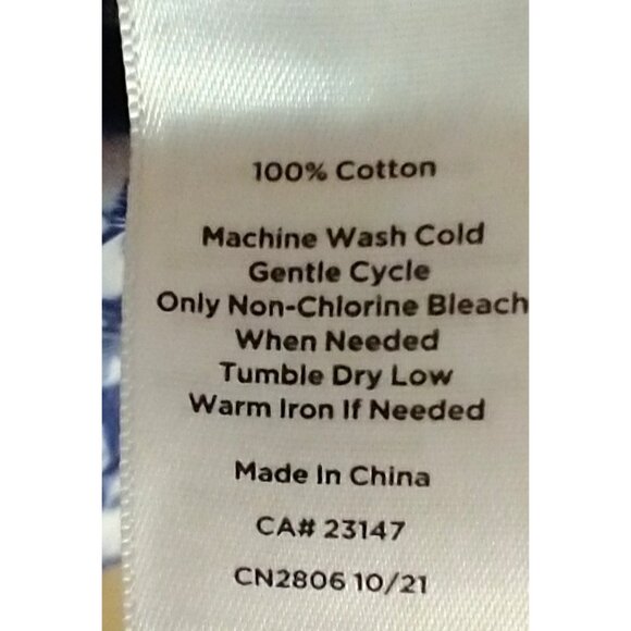 Talbots Blue Tie-Dye Diamond Poplin Fit and Flare Skirt Pockets - Large NWT - Picture 6 of 7